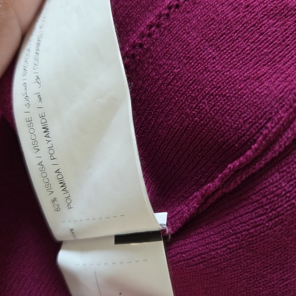 Adolfo Domínguez Magenta Ribbed Knit Sweater Women’s Small Long Sleeve Crew Neck - Picture 13 of 13